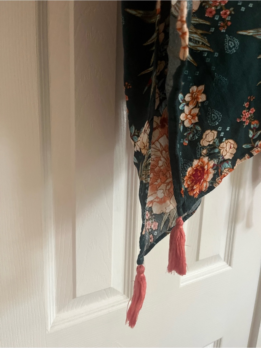 Knox Rose Floral Kimono Cardigan in Teal and Peach - Picture 2 of 5